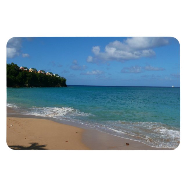 Saint Lucia Beach Tropical Vacation liggande Magnet (Horisontell)