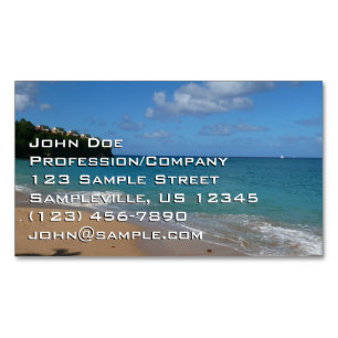 Saint Lucia Beach Tropical Vacation liggande Magnetiska Visitkort