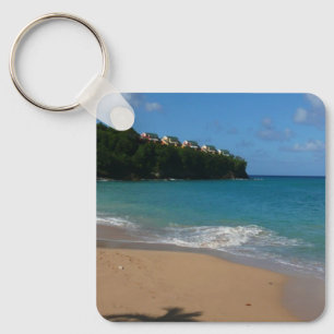 Saint Lucia Beach Tropical Vacation liggande Nyckelring