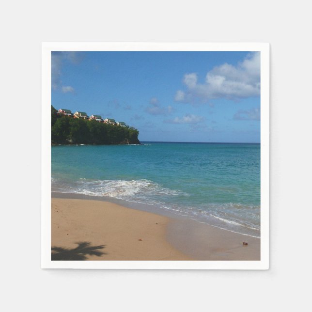 Saint Lucia Beach Tropical Vacation liggande Pappersservett (Framsidan)