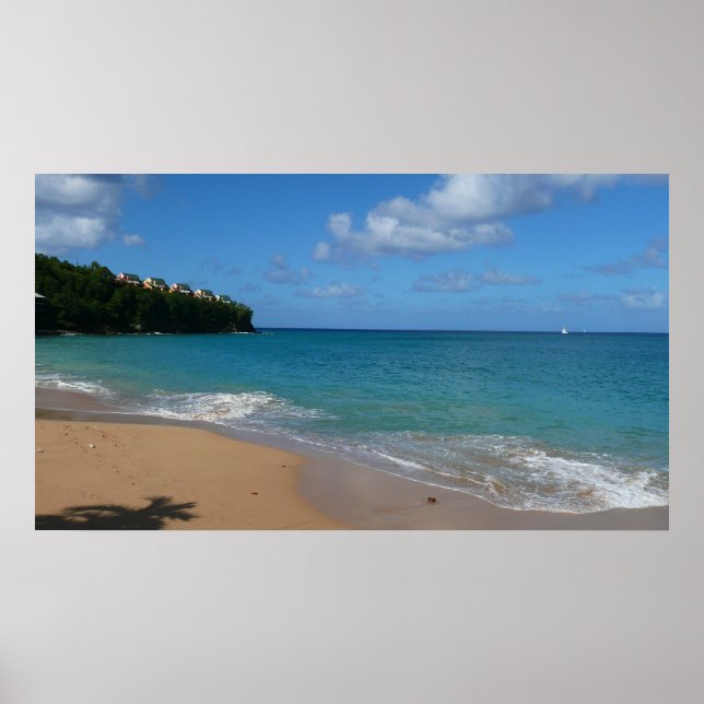 Saint Lucia Beach Tropical Vacation liggande Poster (Framsidan)
