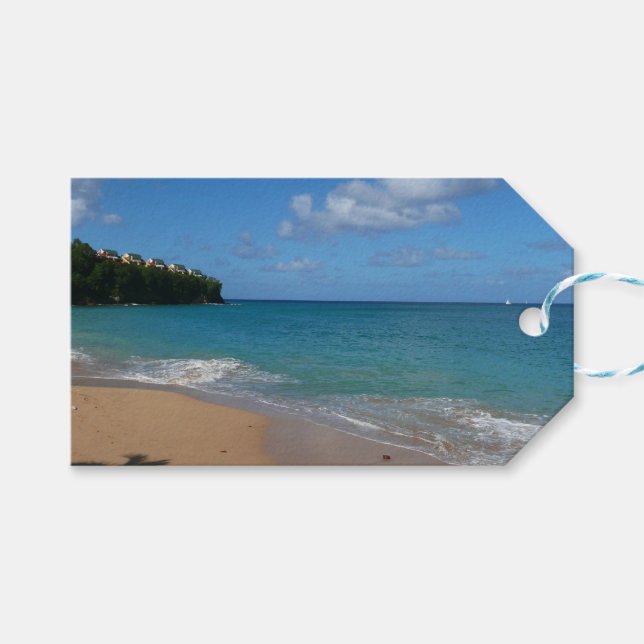 Saint Lucia Beach Tropical Vacation liggande Presentetikett (Framsidan (Horisontell))