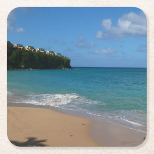 Saint Lucia Beach Tropical Vacation liggande Underlägg Papper Kvadrat