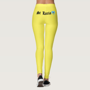Saint Lucia Blackletter Saint Lucian Flagga Carniv Leggings