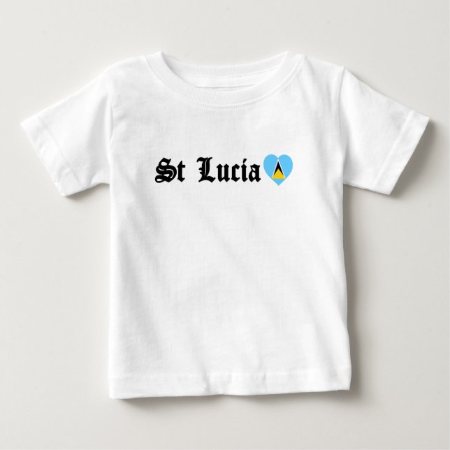 Saint Lucia Blackletter Saint Lucian Flagga Carniv T Shirt (Framsida)