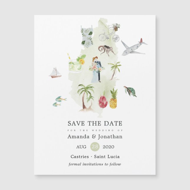 Saint Lucia Bröllop Destination Save the Date (Framsida)