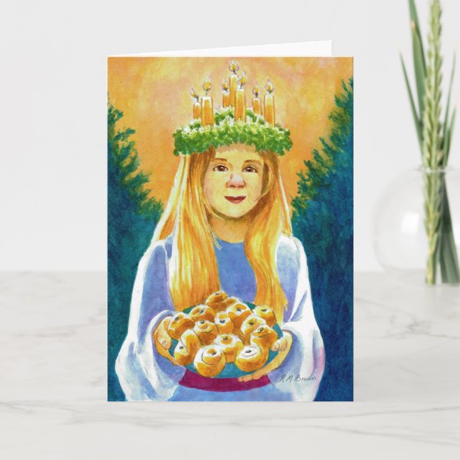 Saint Lucia Candle Wandele Helgkort (Framsida)