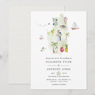 Saint Lucia Destination Wedding Inbjudningar