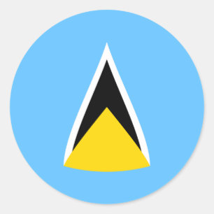 Saint Lucia Fisheye Flagga Sticker Runt Klistermärke