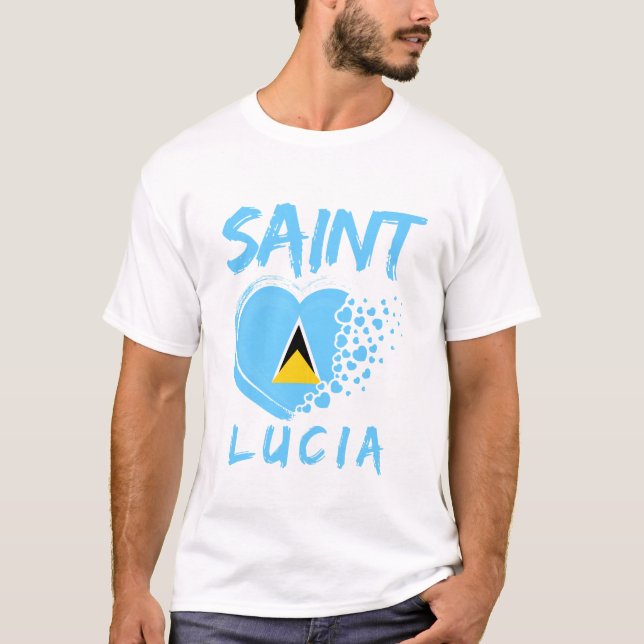 Saint Lucia flag T Shirt (Framsida)