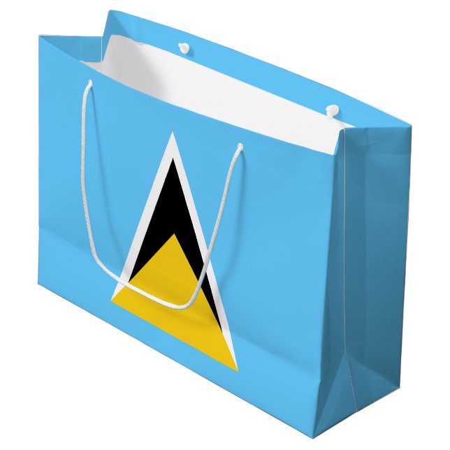 Saint Lucia-flagga (Framsidan Vinklad)