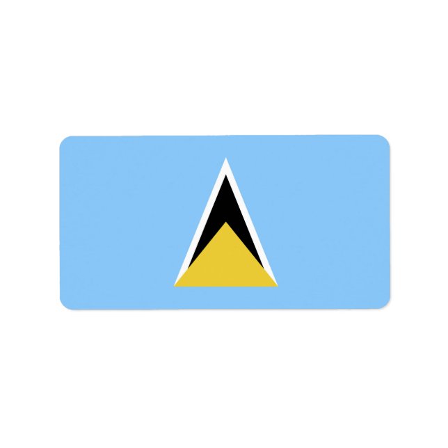 Saint Lucia flagga Adressetikett (Framsidan)