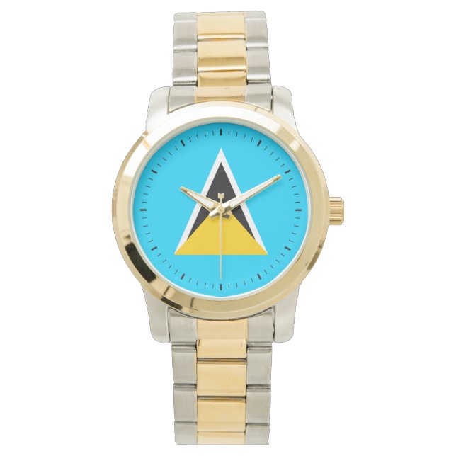 Saint Lucia Flagga Armbandsur (Framsida)