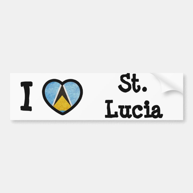 Saint Lucia Flagga Bildekal (Framsidan)