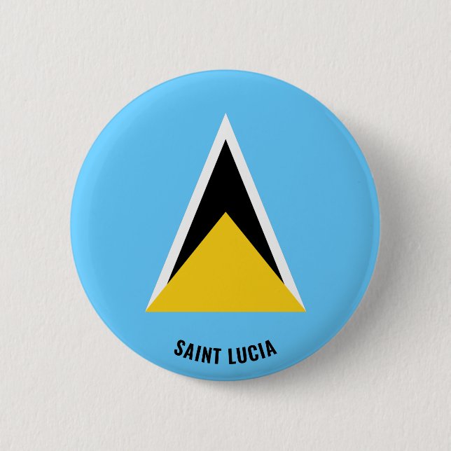 Saint Lucia Flagga Charming Patriotic Button Knapp (Framsida)