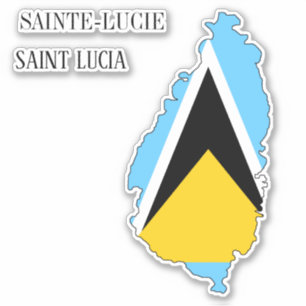 Saint Lucia Flagga Charming Patriotic Karta Klistermärken