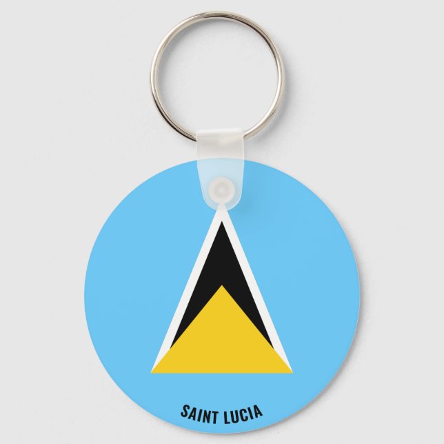 Saint Lucia Flagga Charming Patriotic Nyckelring (Framsida)