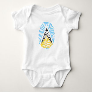 Saint Lucia Flagga Fingerprint T Shirt