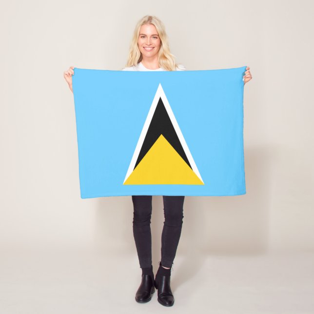 Saint Lucia Flagga Fleecefilt (På plats)