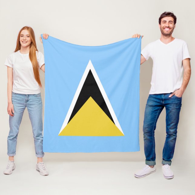 Saint Lucia flagga Fleecefilt (På plats)