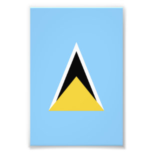 Saint Lucia flagga Fototryck