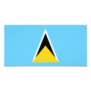Saint Lucia-flagga Fototryck