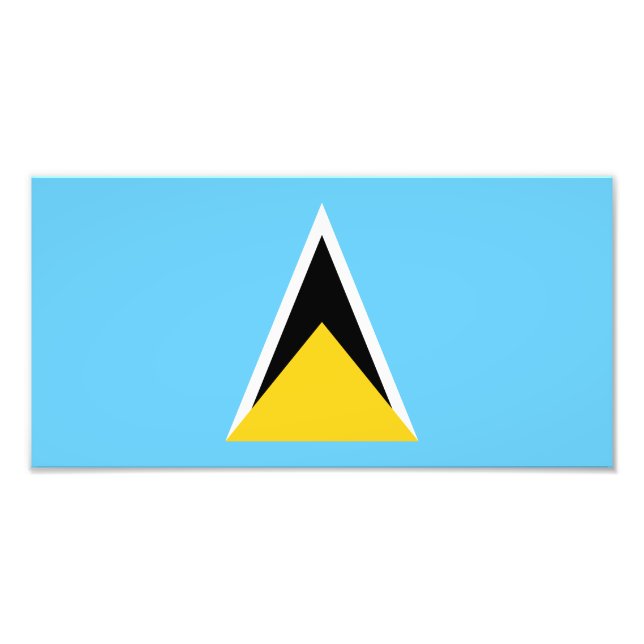 Saint Lucia Flagga Fototryck (Framsidan)
