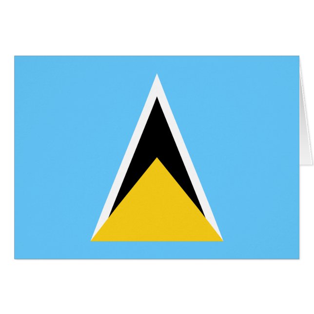 Saint Lucia Flagga Hälsningskort (Framsidan Horizontal)
