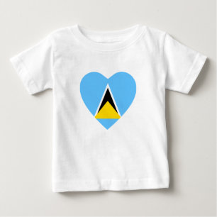 Saint Lucia Flagga Heart T-Shirt