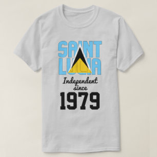 Saint Lucia Flagga Independence Firande T Shirt