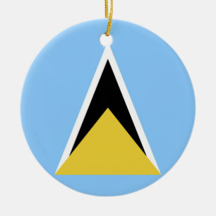 Saint Lucia flagga Julgransprydnad Keramik