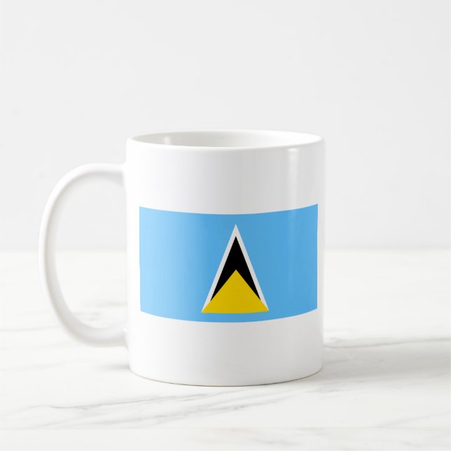 Saint Lucia Flagga ~ Karta Mugg (Vänster)