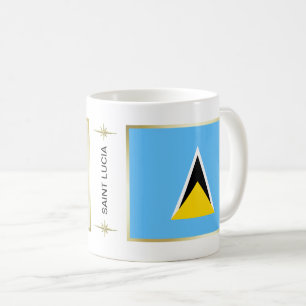 Saint Lucia Flagga + Karta Mugg