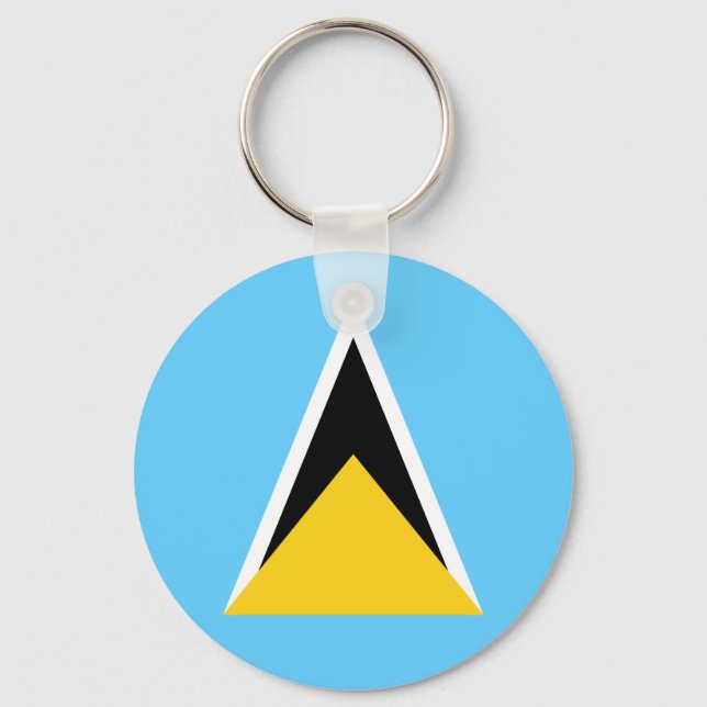 Saint Lucia Flagga Keychain Nyckelring (Framsida)
