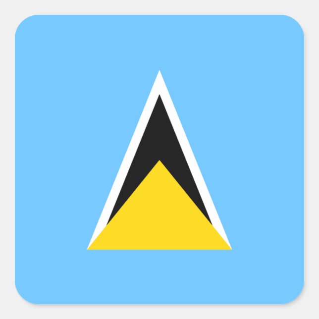 Saint Lucia Flagga Klistermärke (Framsida)