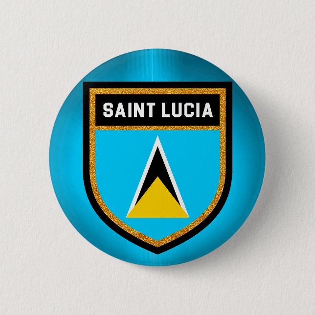 Saint Lucia Flagga Knapp (Framsida)