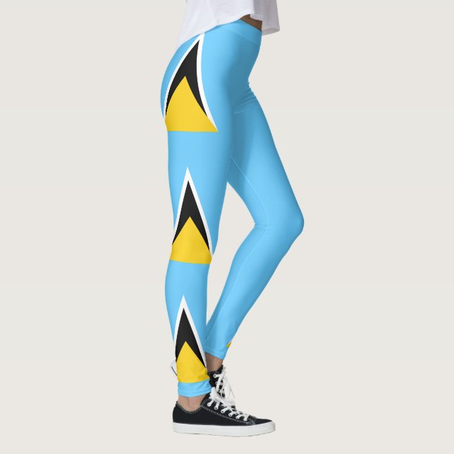 Saint Lucia Flagga Leggings (Höger)