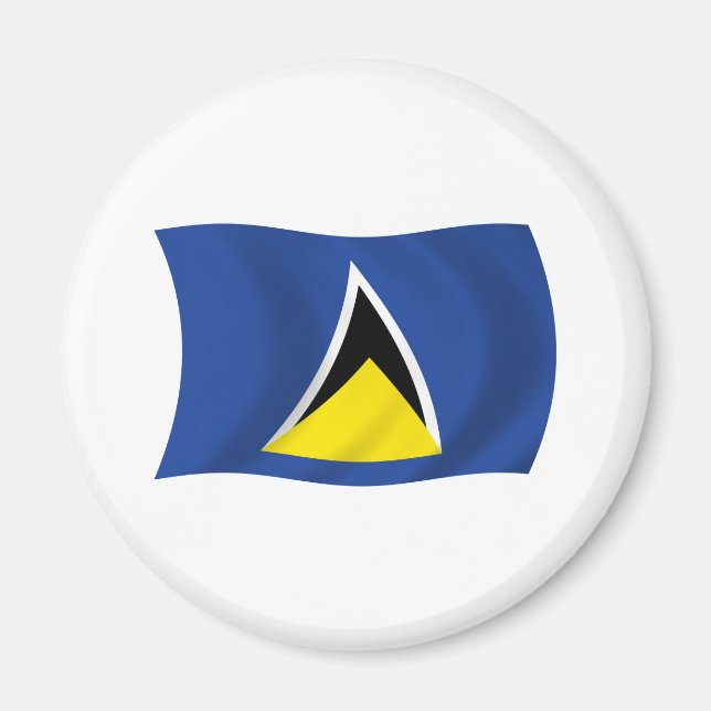 Saint Lucia Flagga Magnet (Framsidan)