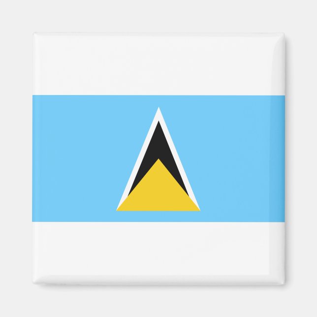 Saint Lucia Flagga Magnet (Framsidan)