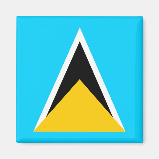 Saint Lucia Flagga Magnet (Framsidan)