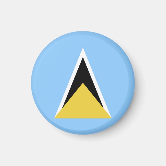 Saint Lucia flagga Magnet (Framsidan)