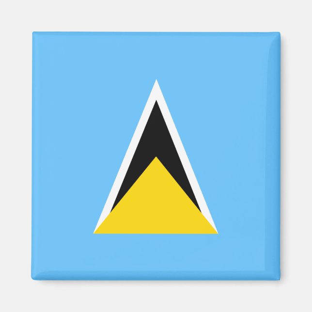 Saint Lucia Flagga Magnet (Framsidan)