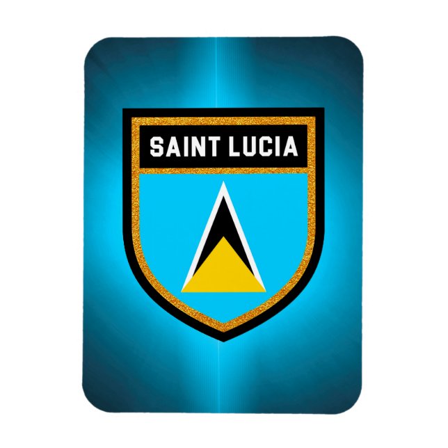 Saint Lucia Flagga Magnet (Vertikal)