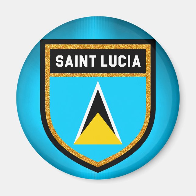 Saint Lucia-Flagga Magnet (Framsidan)