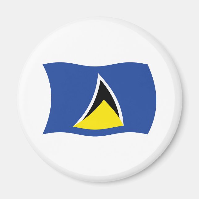 Saint Lucia Flagga Magnet (Framsidan)