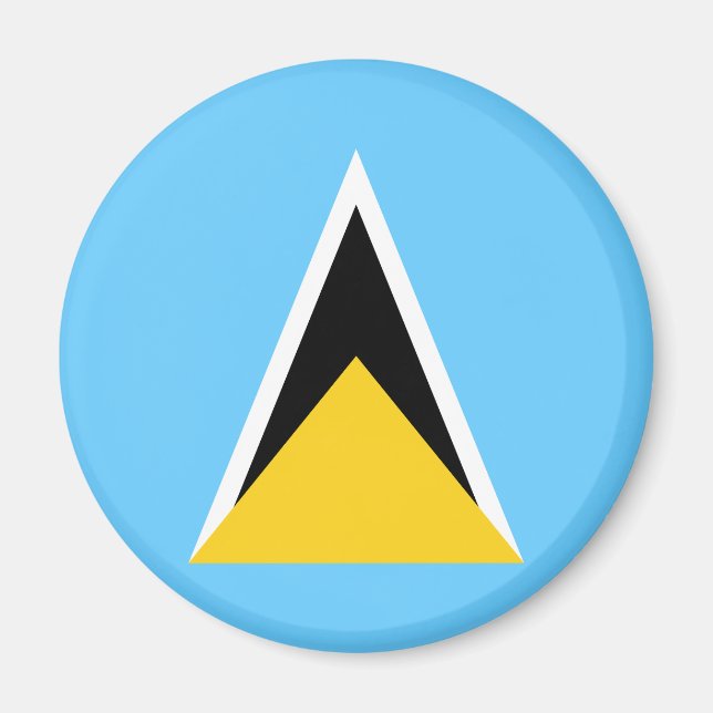 Saint Lucia Flagga Magnet (Framsidan)