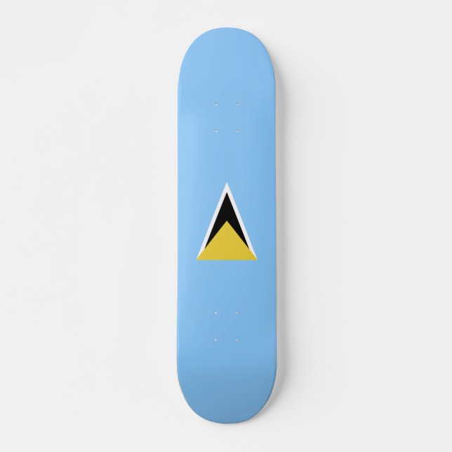 Saint Lucia flagga Mini Skateboard Bräda 18,5 Cm (Framsida)