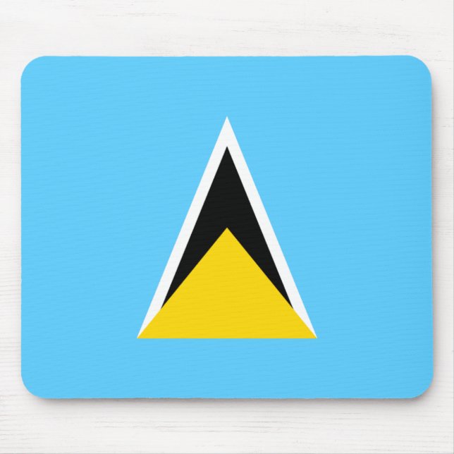 Saint Lucia Flagga Mousepad Musmatta (Framsidan)
