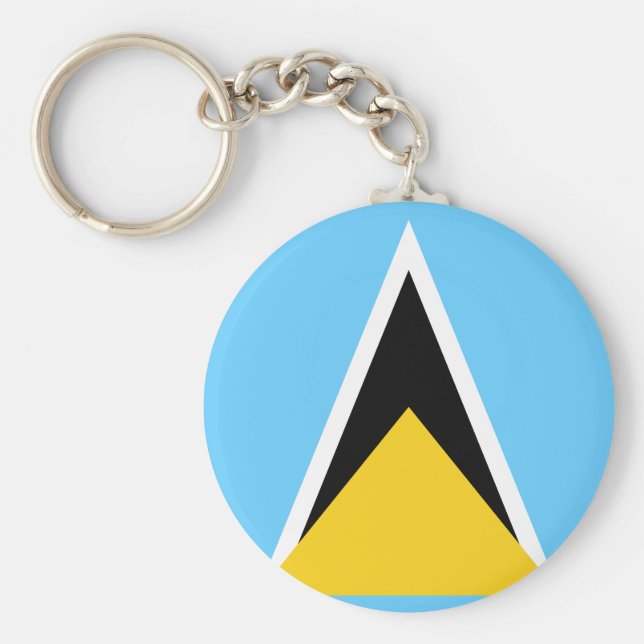 Saint Lucia Flagga Nyckelring (Framsidan)