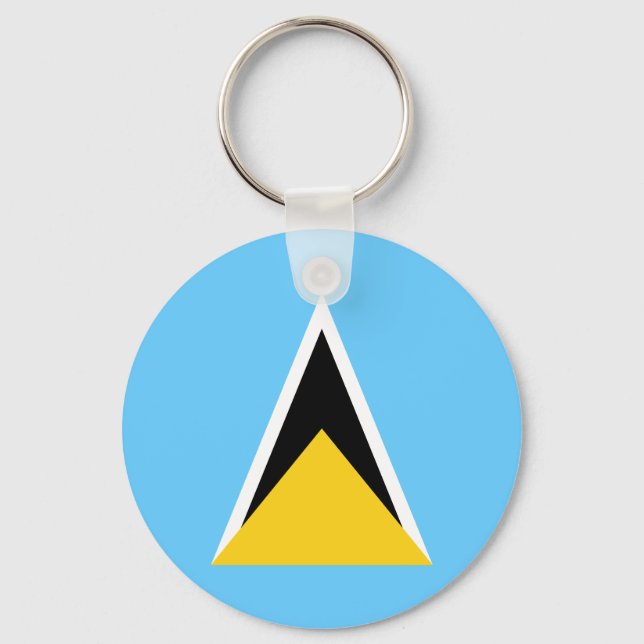 Saint Lucia-flagga Nyckelring (Framsida)